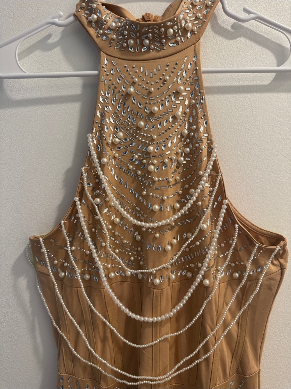 Amazon Gold Sequin Halter Maxi Dress - Picture 2 of 6